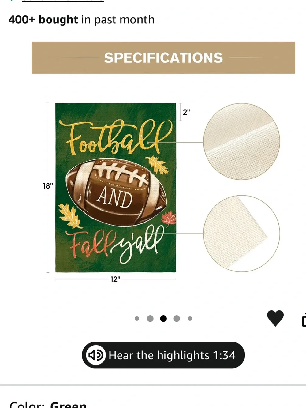Green Football-Themed Party Ribbon & Garden Flag Set - Home Party Supplies